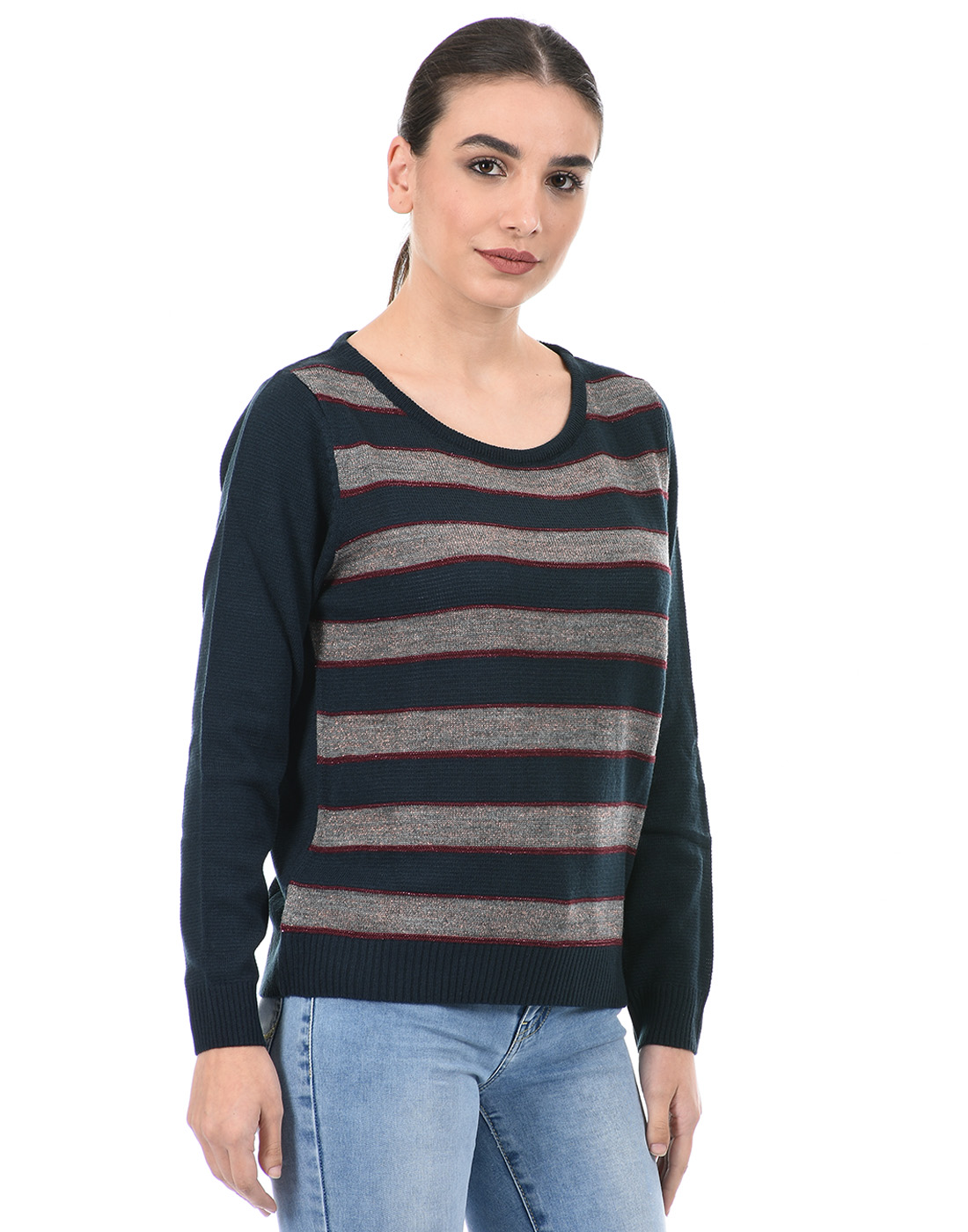 Species Women Striped Blue Sweater